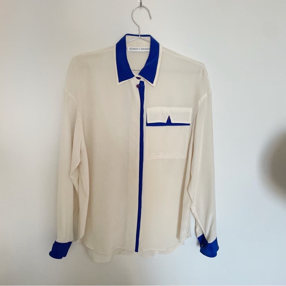 Vintage 100% silk button up blouse